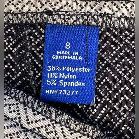 Apt. 9 Brynn Women’s Gray Pattern Cropped Pull On Stretch Pants Size 8 - Picture 6 of 13